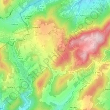 Éteize topographic map, elevation, terrain
