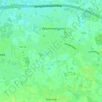 De Stommen topographic map, elevation, terrain