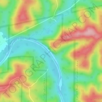 Gravel Spring topographic map, elevation, terrain