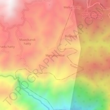 Manjacombai topographic map, elevation, terrain
