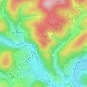 Honert topographic map, elevation, terrain