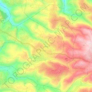 Maaroub topographic map, elevation, terrain