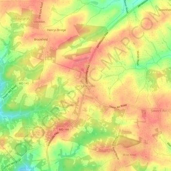 Jacksonville topographic map, elevation, terrain