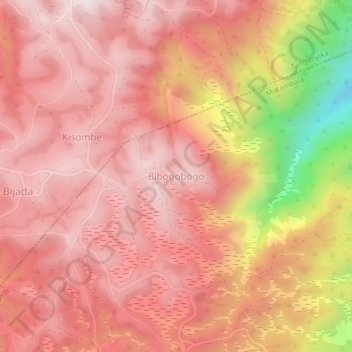 Bibogobogo topographic map, elevation, terrain
