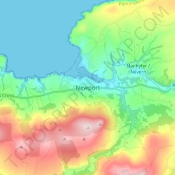 Newport topographic map, elevation, terrain