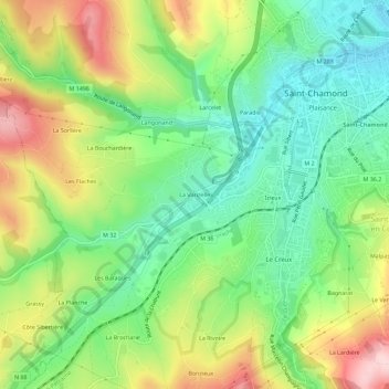 La Varizelle topographic map, elevation, terrain