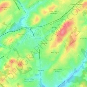 Farrington topographic map, elevation, terrain