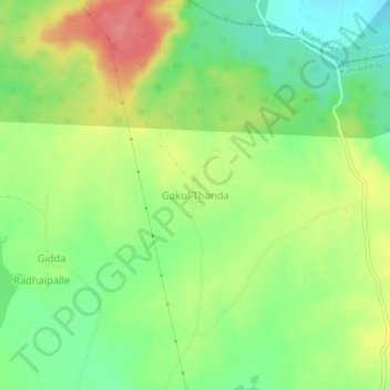 Gokul Thanda topographic map, elevation, terrain
