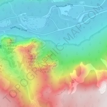 Church Tower topographic map, elevation, terrain