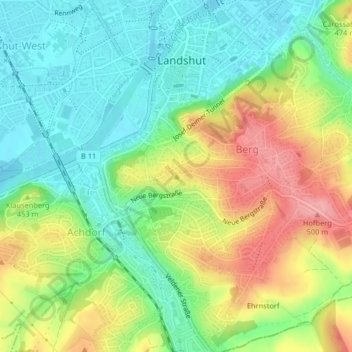 Annaberg topographic map, elevation, terrain