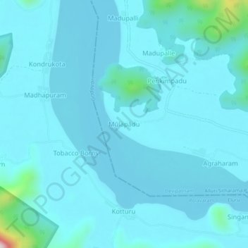 Mulapadu topographic map, elevation, terrain