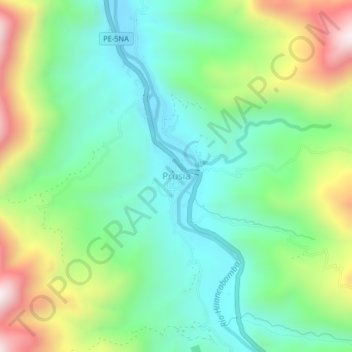 Prusia topographic map, elevation, terrain
