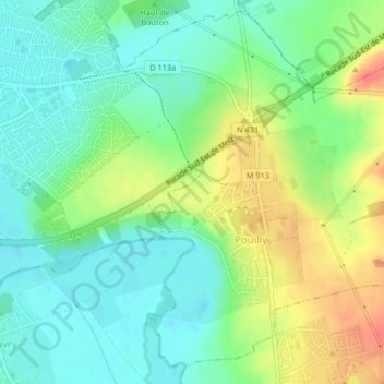 Sur les Vignes topographic map, elevation, terrain