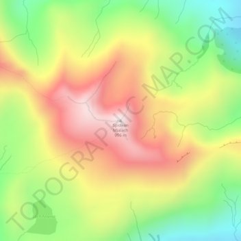 Spidean Mialach topographic map, elevation, terrain