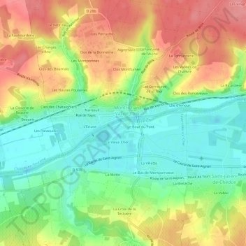 La Plage topographic map, elevation, terrain