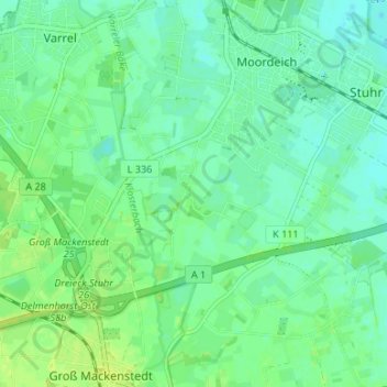 Barken topographic map, elevation, terrain