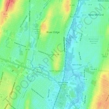 Cherry Hill topographic map, elevation, terrain