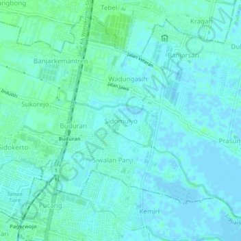 Sidomulyo topographic map, elevation, terrain