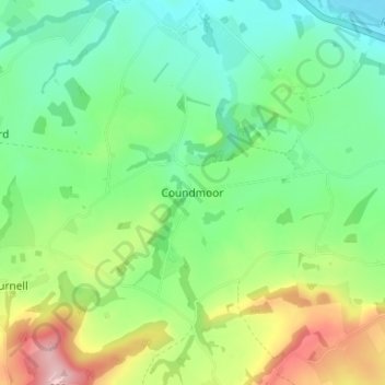 Coundmoor topographic map, elevation, terrain