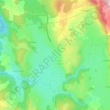 Biffares topographic map, elevation, terrain