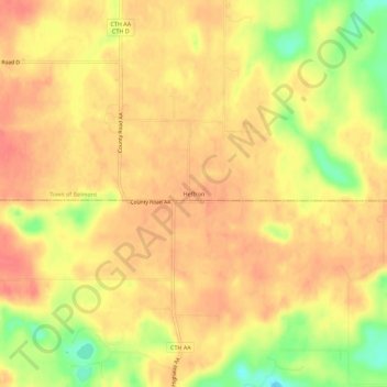 Heffron topographic map, elevation, terrain