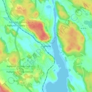 Gamleby topographic map, elevation, terrain