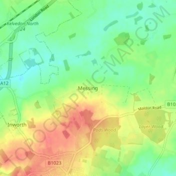 Messing topographic map, elevation, terrain