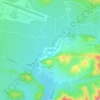 Serre Menu topographic map, elevation, terrain