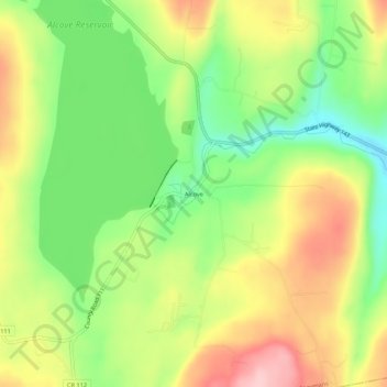 Alcove topographic map, elevation, terrain