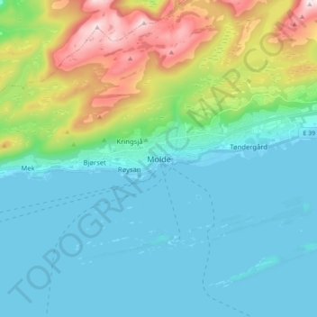 Molde topographic map, elevation, terrain
