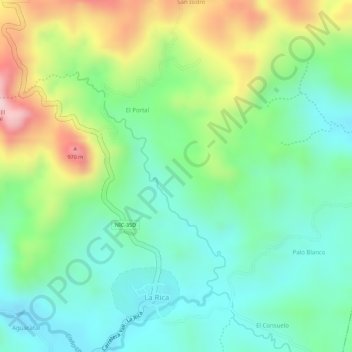Distrito VII topographic map, elevation, terrain
