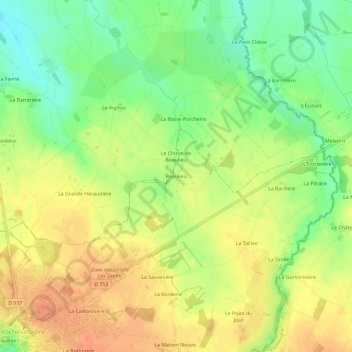 Beaulieu topographic map, elevation, terrain