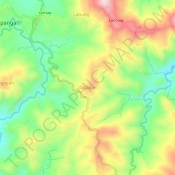 Datakan topographic map, elevation, terrain
