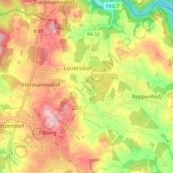 Muth topographic map, elevation, terrain