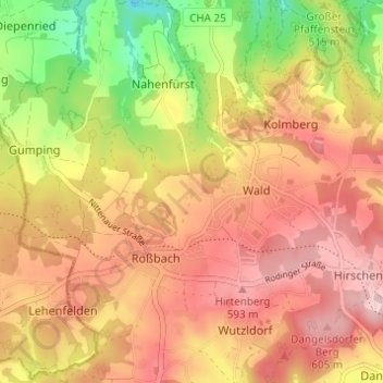 Hönighof topographic map, elevation, terrain