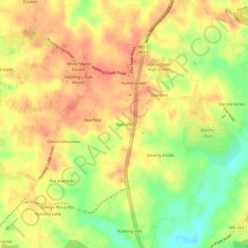 Radcliffe topographic map, elevation, terrain