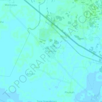 Manikpur topographic map, elevation, terrain