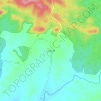 Sonhat topographic map, elevation, terrain