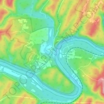 Little Orleans topographic map, elevation, terrain