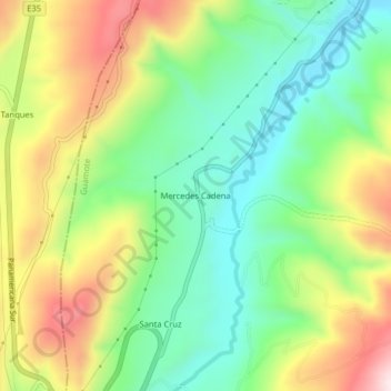 Mercedes Cadena topographic map, elevation, terrain
