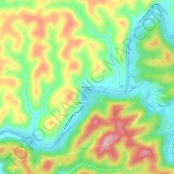 De Kalb topographic map, elevation, terrain
