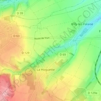 Vesqueville topographic map, elevation, terrain