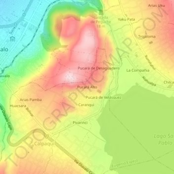 Pucará Alto topographic map, elevation, terrain