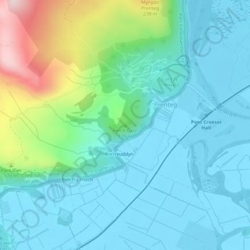Pen Y Garn topographic map, elevation, terrain
