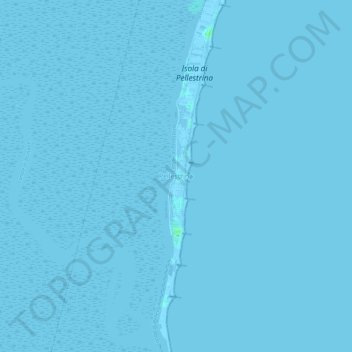 Pellestrina topographic map, elevation, terrain