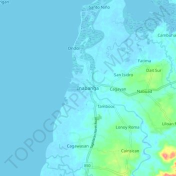 Inabanga topographic map, elevation, terrain