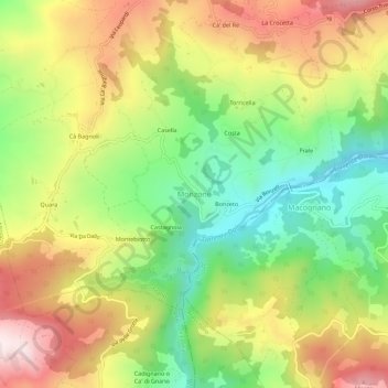 Monzone topographic map, elevation, terrain