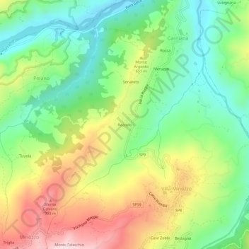 Razzolo topographic map, elevation, terrain