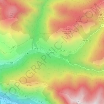 Lavail topographic map, elevation, terrain