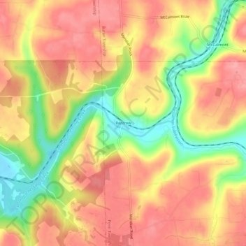 Renfrew topographic map, elevation, terrain